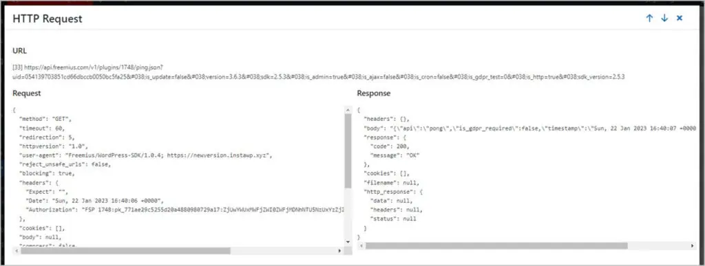 freemius packets sent before opt in