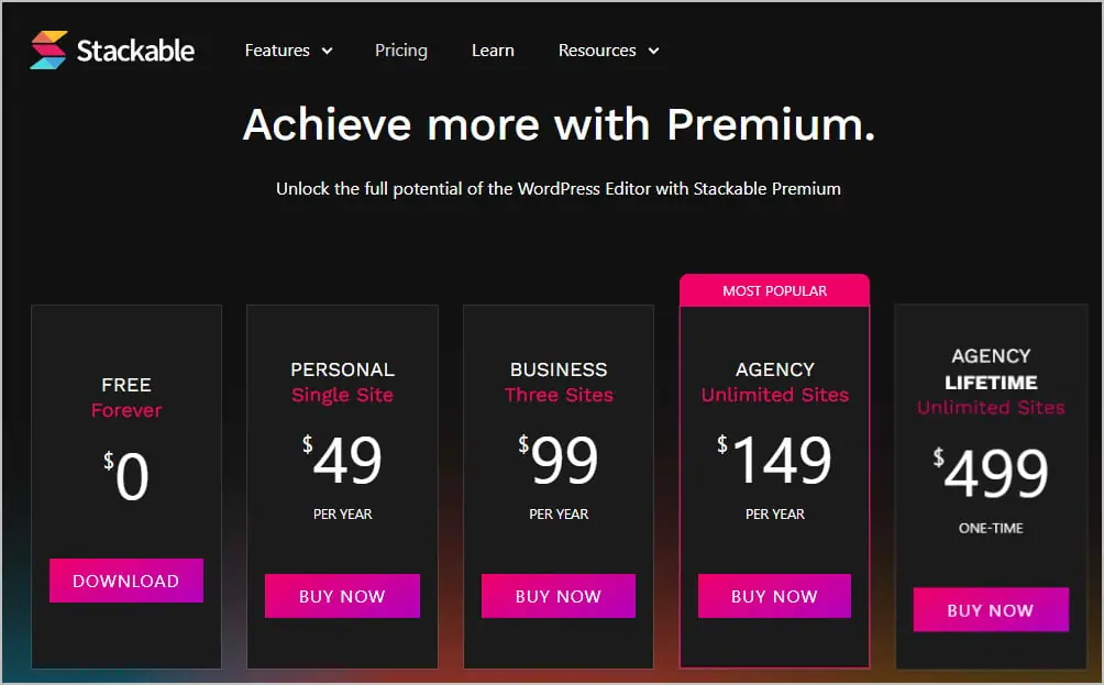 stackable regular pricing