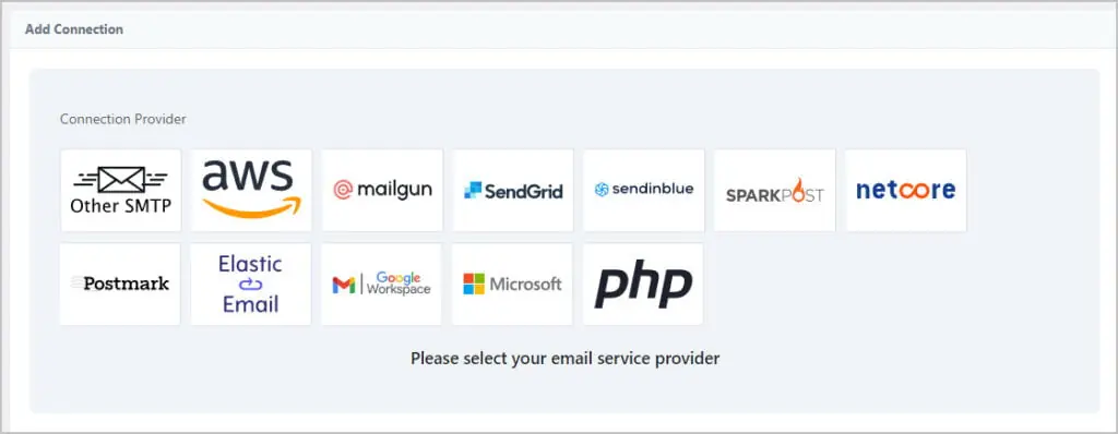 fluentsmtp connection providers
