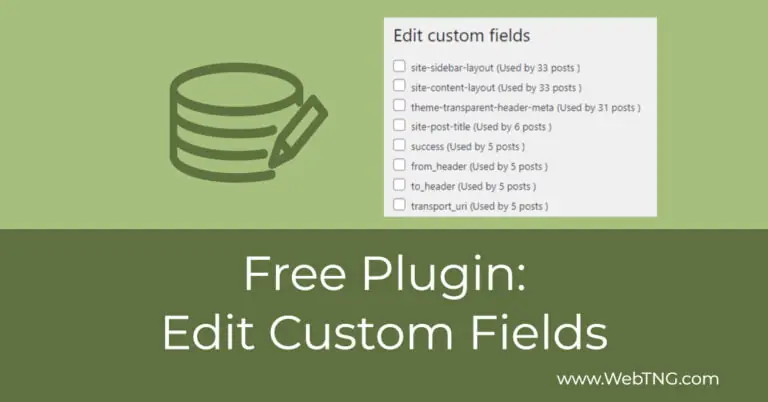 free plugin edit custom fields