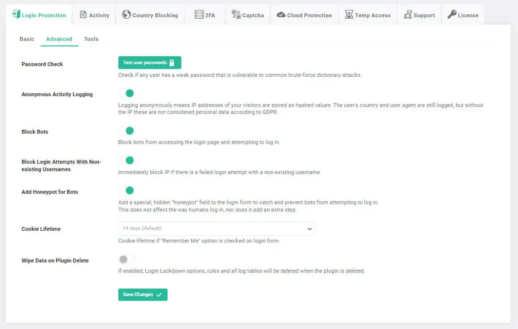 advanced login protecton