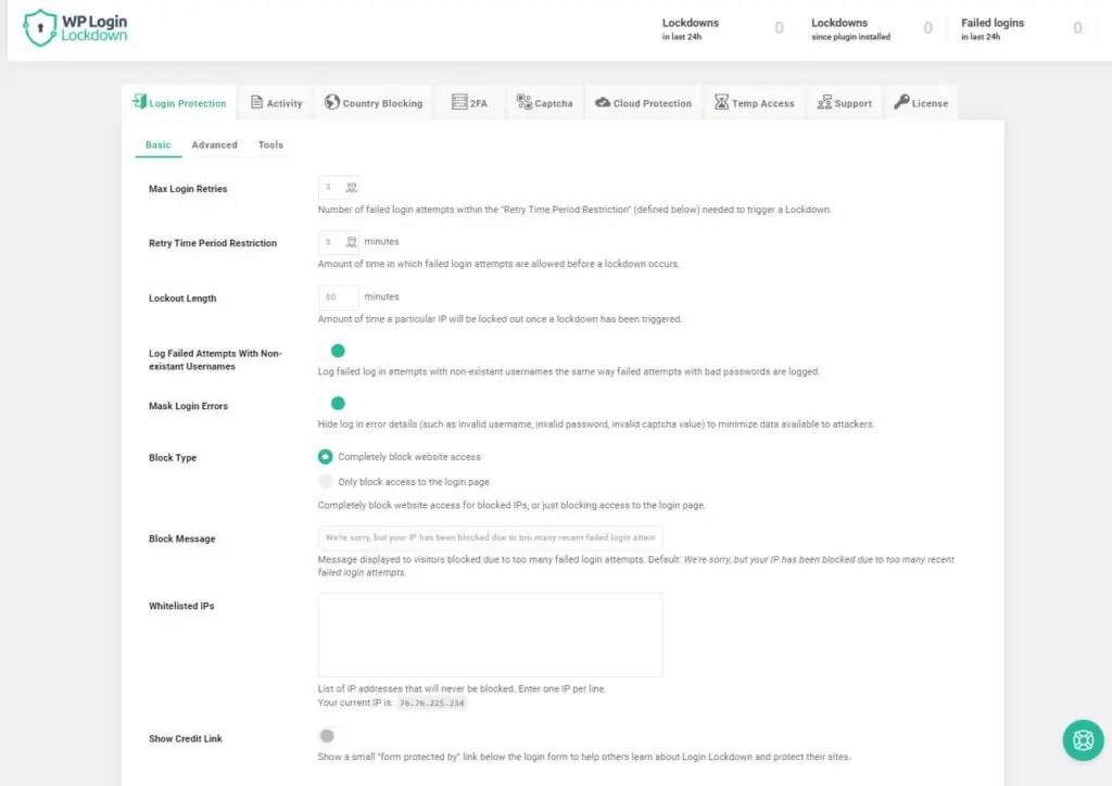 basic login protection