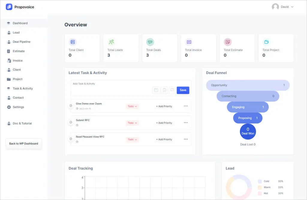 frontend dashboard
