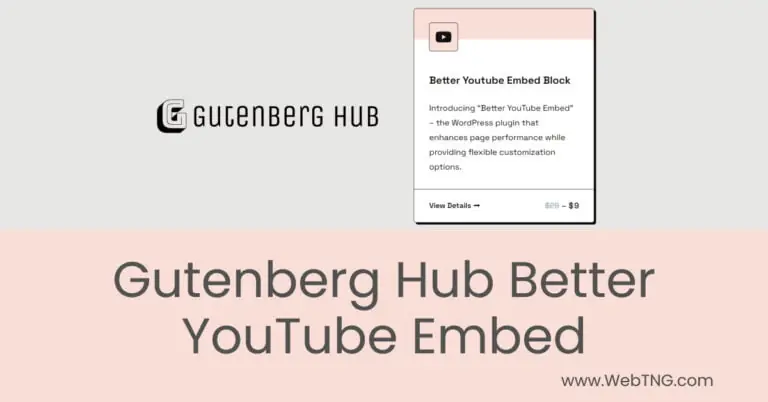 gutenberg hub better youtube embed