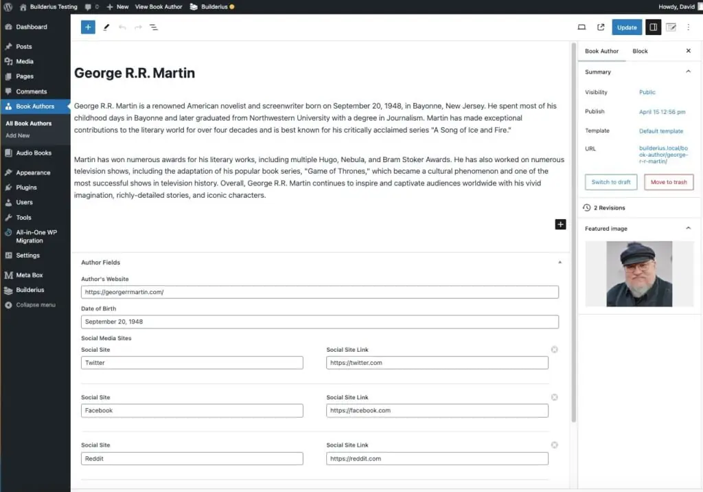 book author in editor