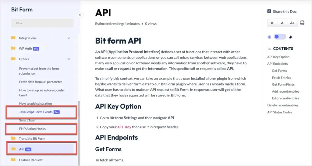 bit form developer docs