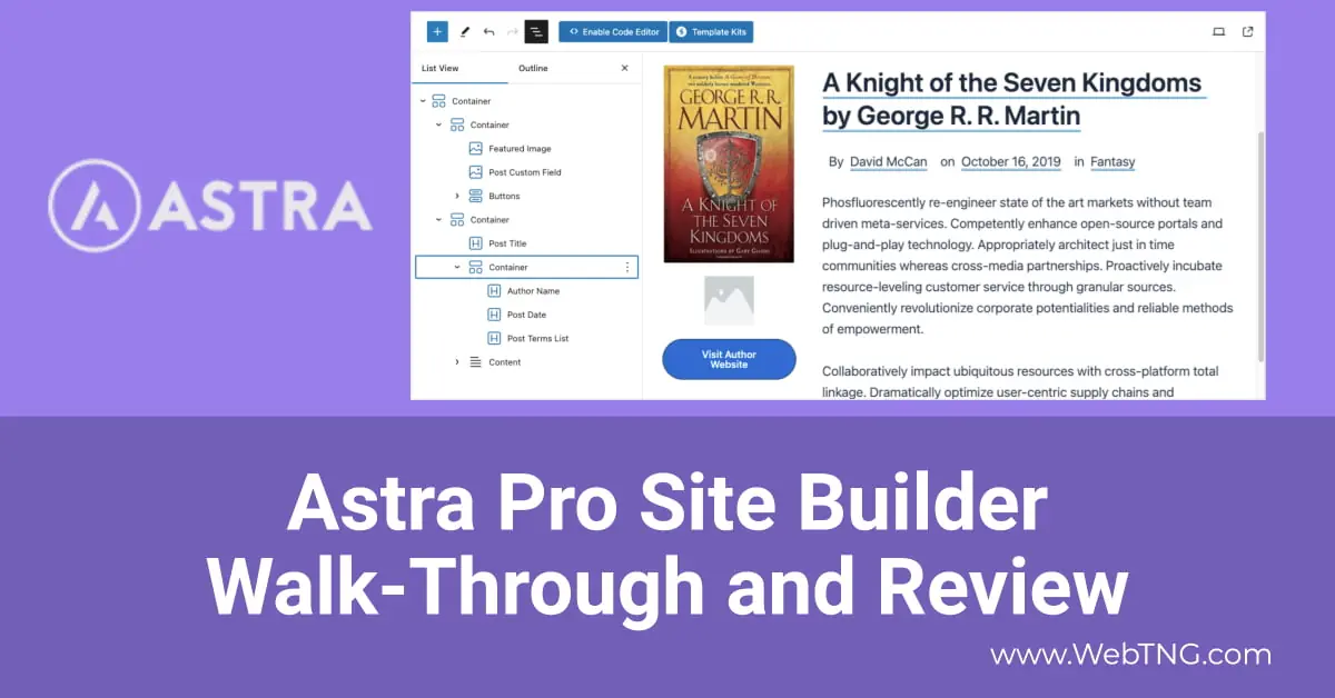 astra pro site builder