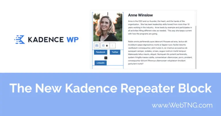 the new kadence repeater block