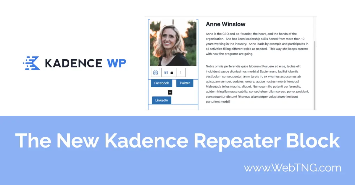 the new kadence repeater block