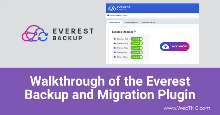 walkthrough of the everest backup and migration plugin