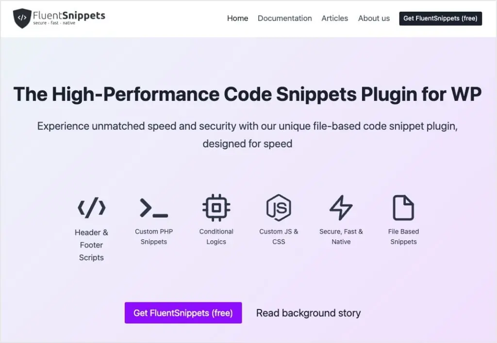 fluentsnippets website