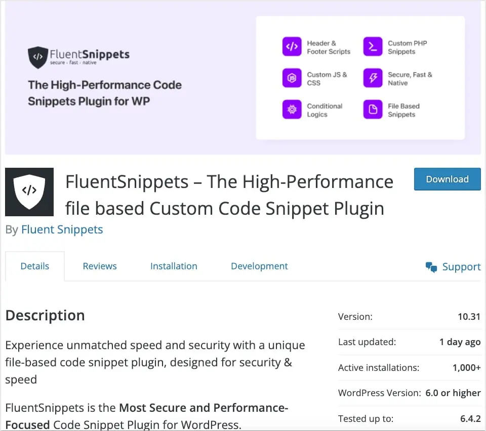 fluentsnippets wp org