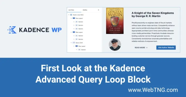 First Look at the Kadence Advanced Query Loop Block