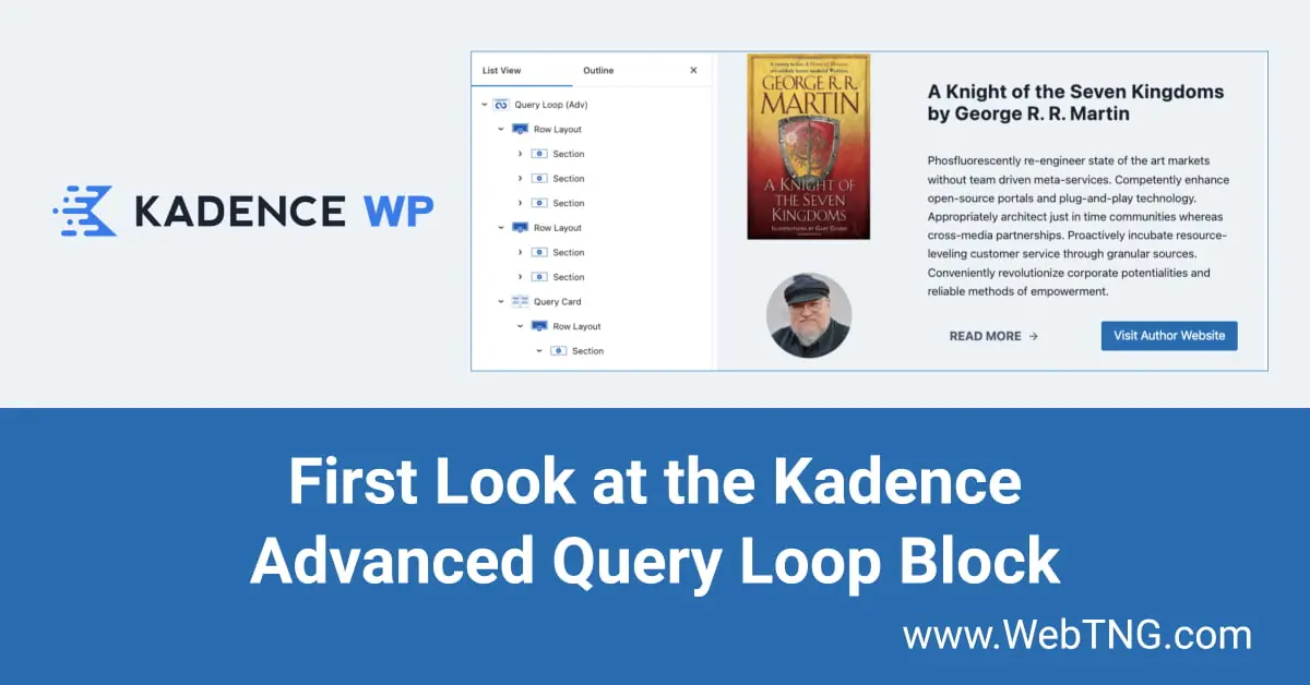 First Look at the Kadence Advanced Query Loop Block