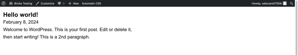 bricks default home page