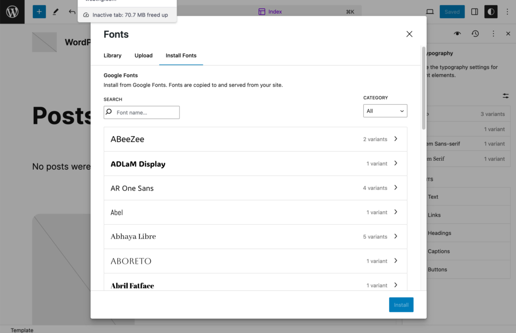 install google fonts
