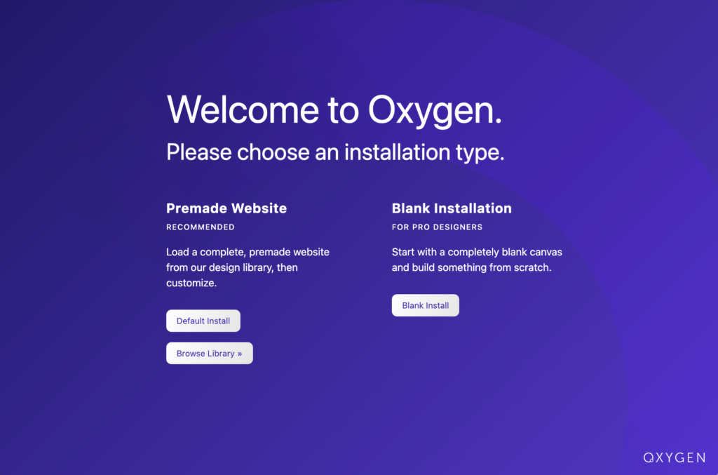 oxygen after initial install
