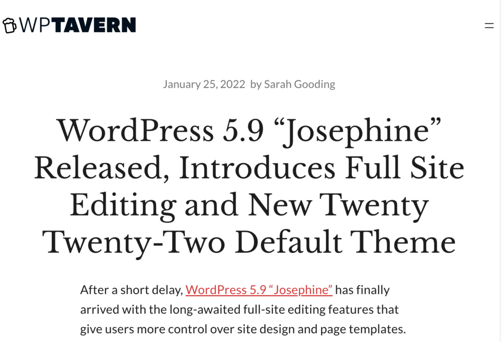 wordpress 5 9 with fse