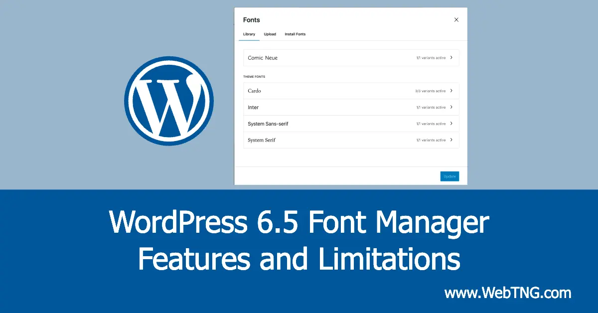 wordpress 6 5 font manager