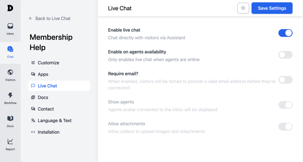chat options