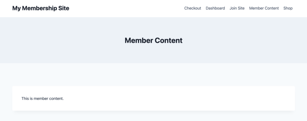 member only page