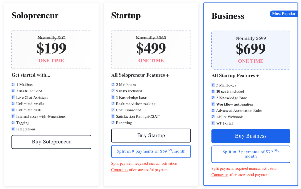 thrivedesk ltd packages