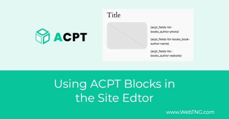 acpt in the site editor
