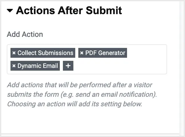 actions after submit