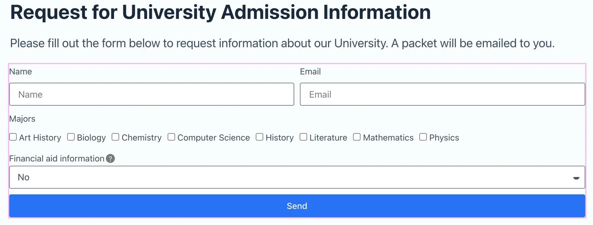 financial aid option added