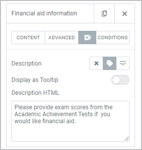 Adding the tooltip message