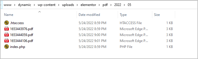 Folder where pdf will be saved