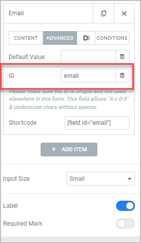Take note of the email id field