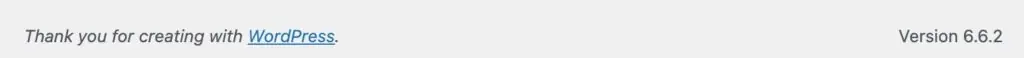 admin footer has the wp verison number