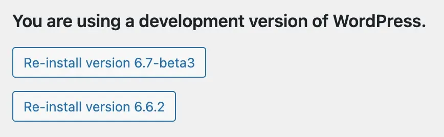 on the update page an option to reinstall the previous version