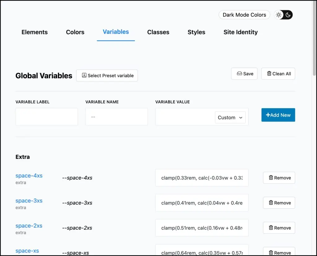 greensift stylebook variables