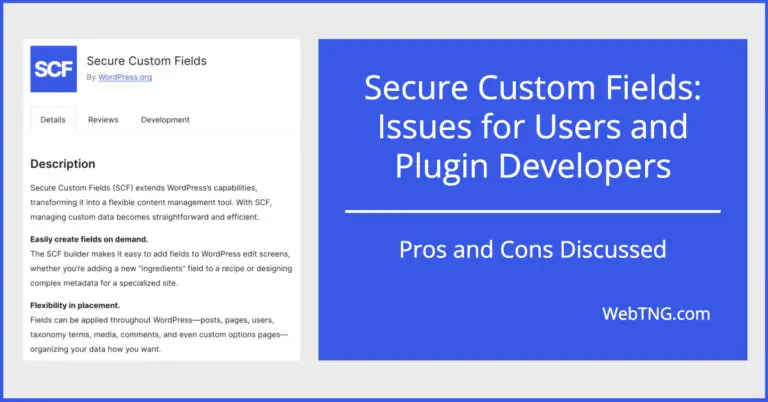 secure custom fields issues for users and plugin developers