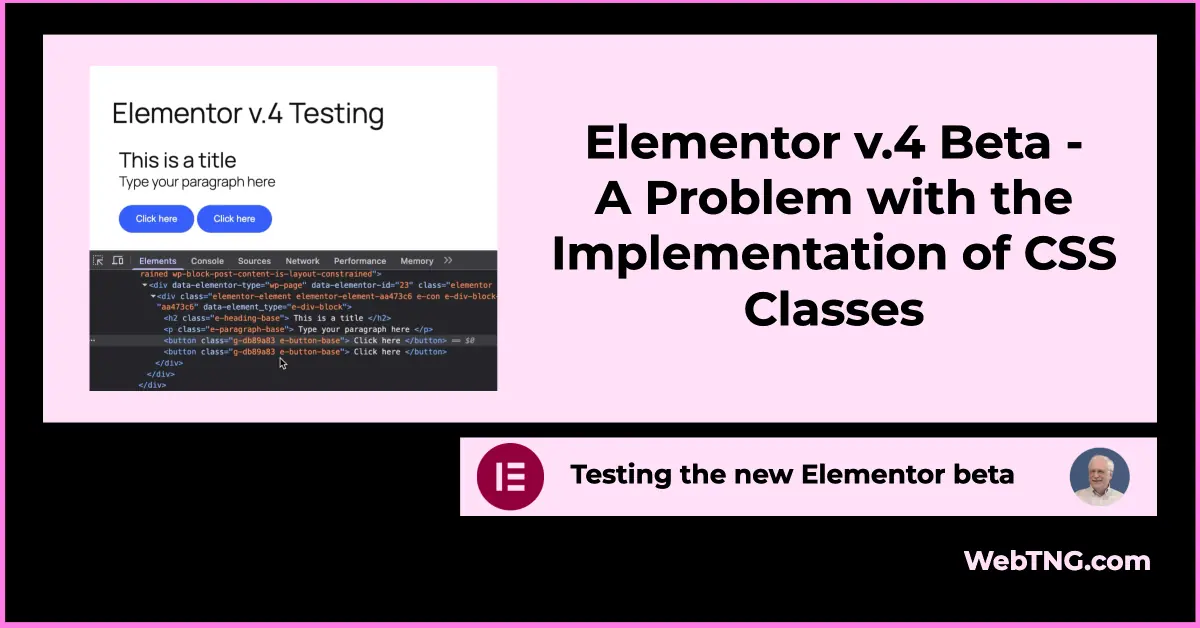 Testing the New Elementor v.4 Beta - A Problem with the Class ...