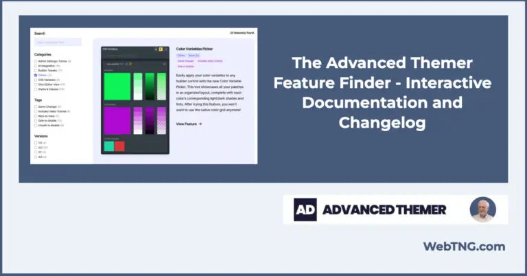 the advanced themer feature finder