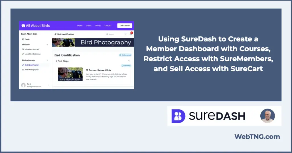 Creating a Member Dashboard with SureDash, SureMembers, and SureCart