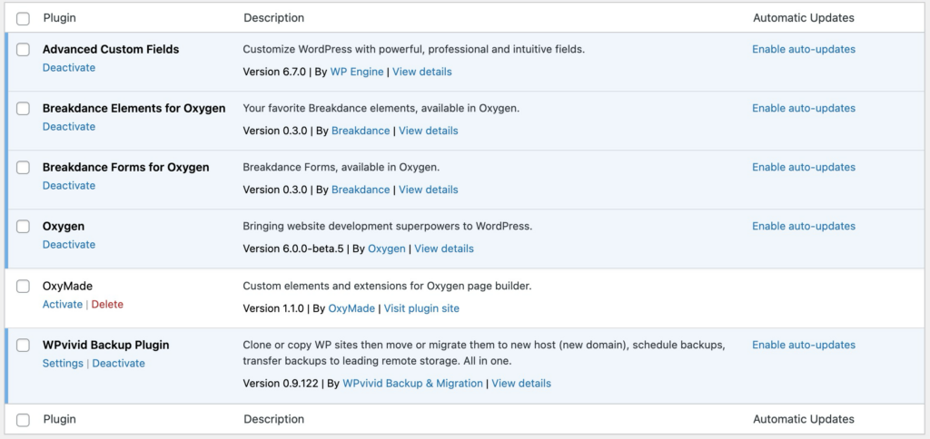 Plugins installed