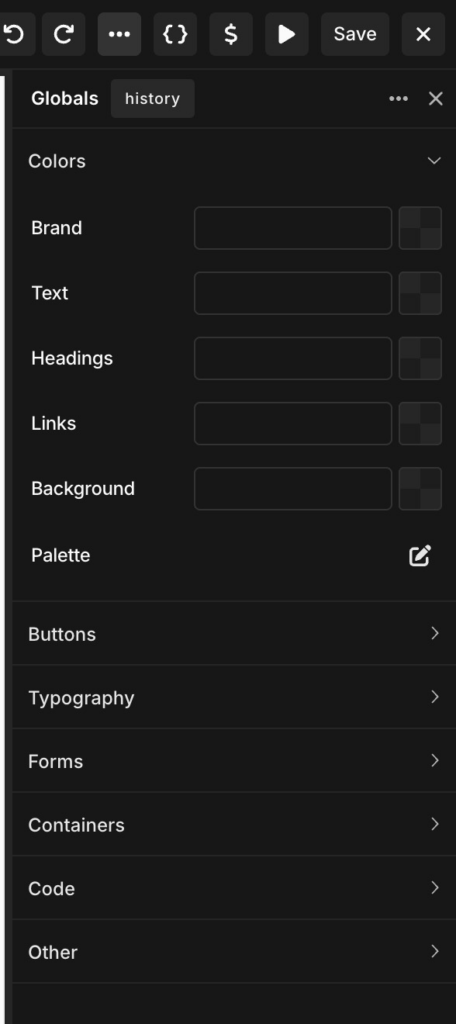 Oxygen 6 has places for managing globals, classes, and variables, but they are blank