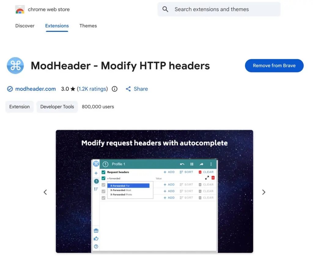 modheader browser extension