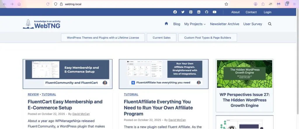 testing site in firefox homepage