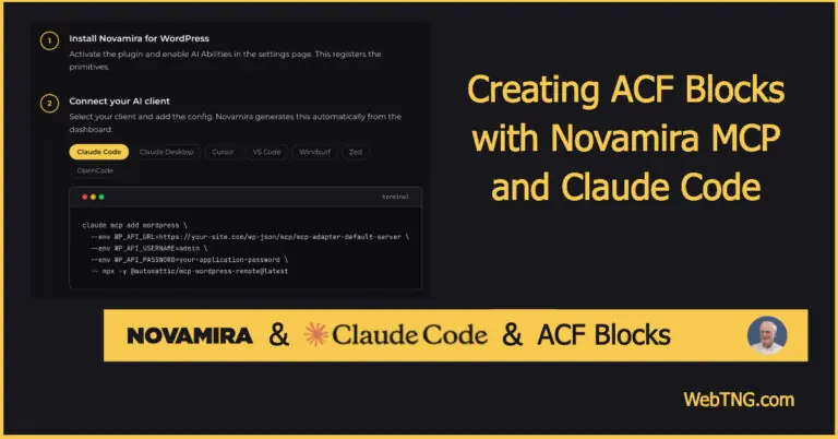 Creating acf blocks with novamira and claude code