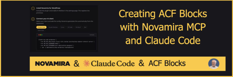 Creating acf blocks with novamira and claude code