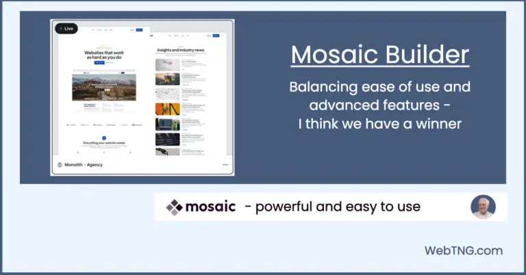 Mosaic builder walkthrough and review