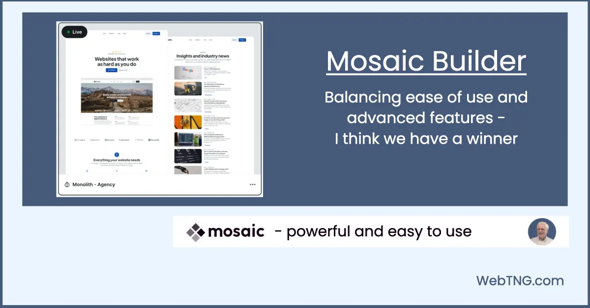 Mosaic Builder Walkthrough and Review – WebTNG