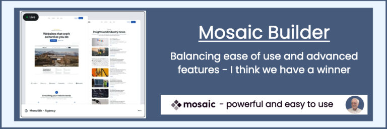 Mosaic builder walkthrough and review