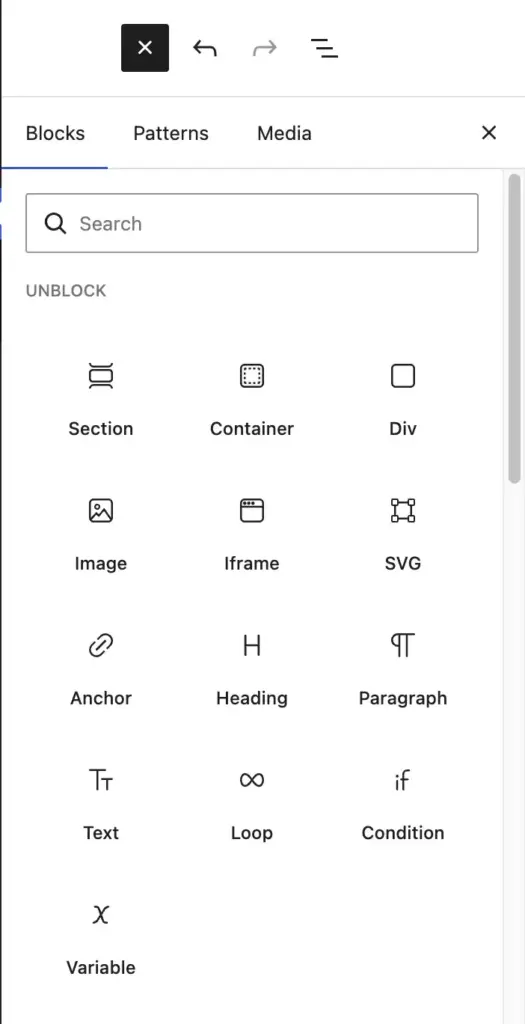 Unblock blocks