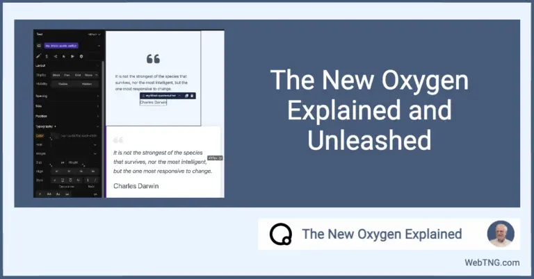 The new oxygen explained and unleashed